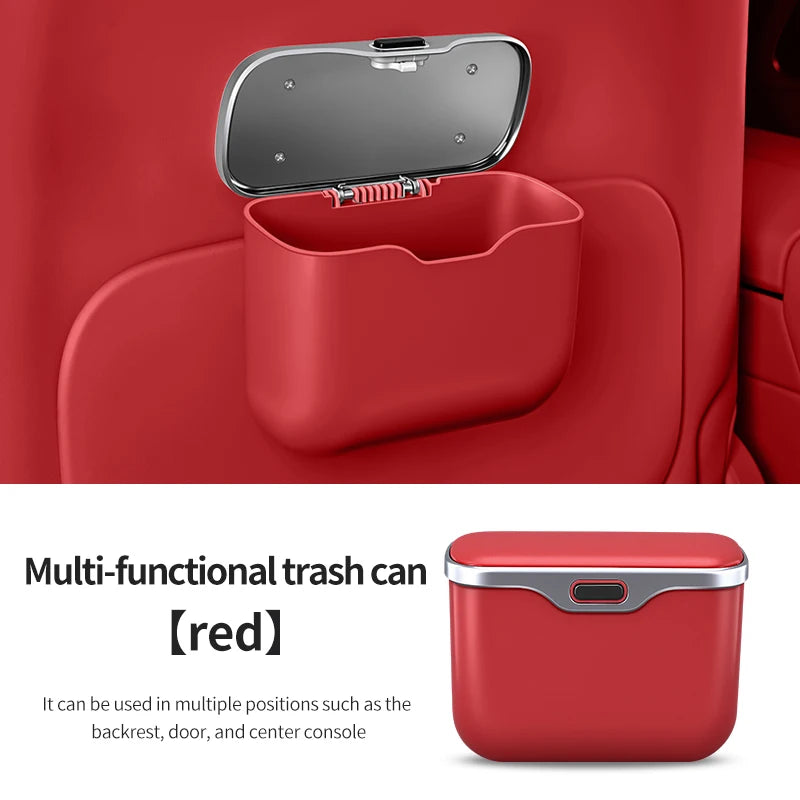 Red color option waterproof car trash bin organizer