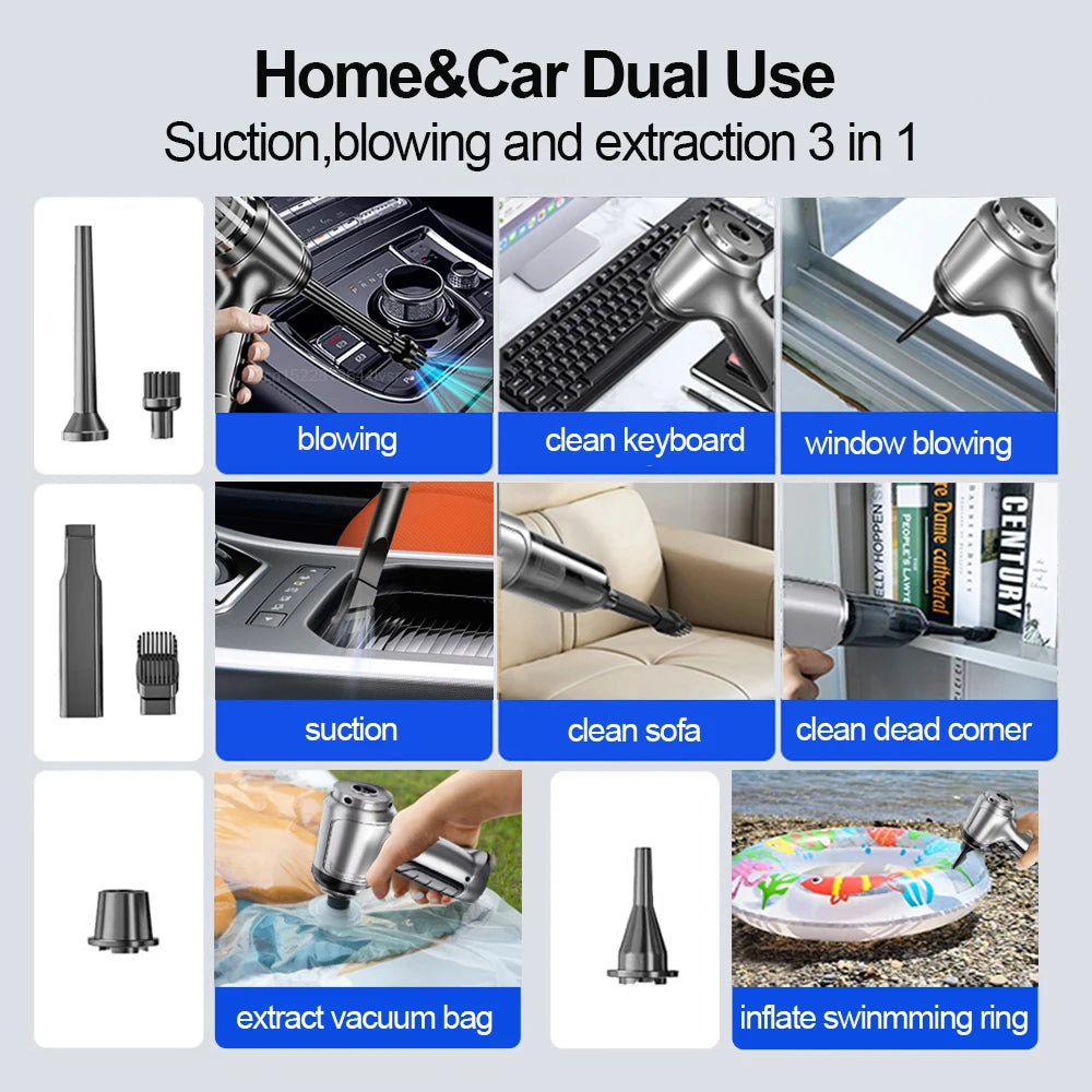 Digital display and control panel of 95000Pa suction car vacuum