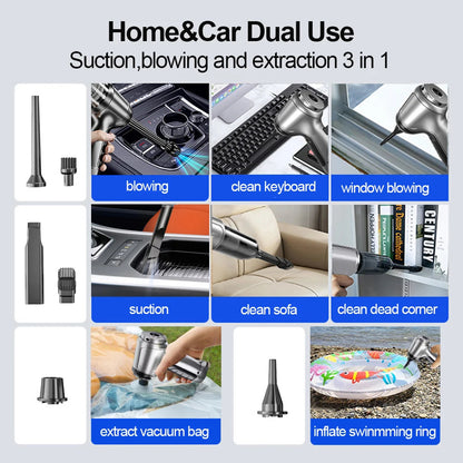 Digital display and control panel of 95000Pa suction car vacuum