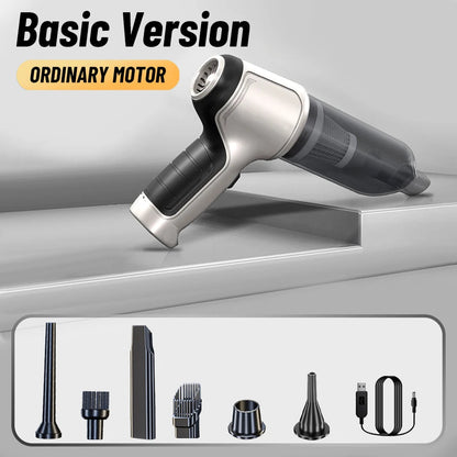 Wireless handheld car vacuum in lifestyle setting with car